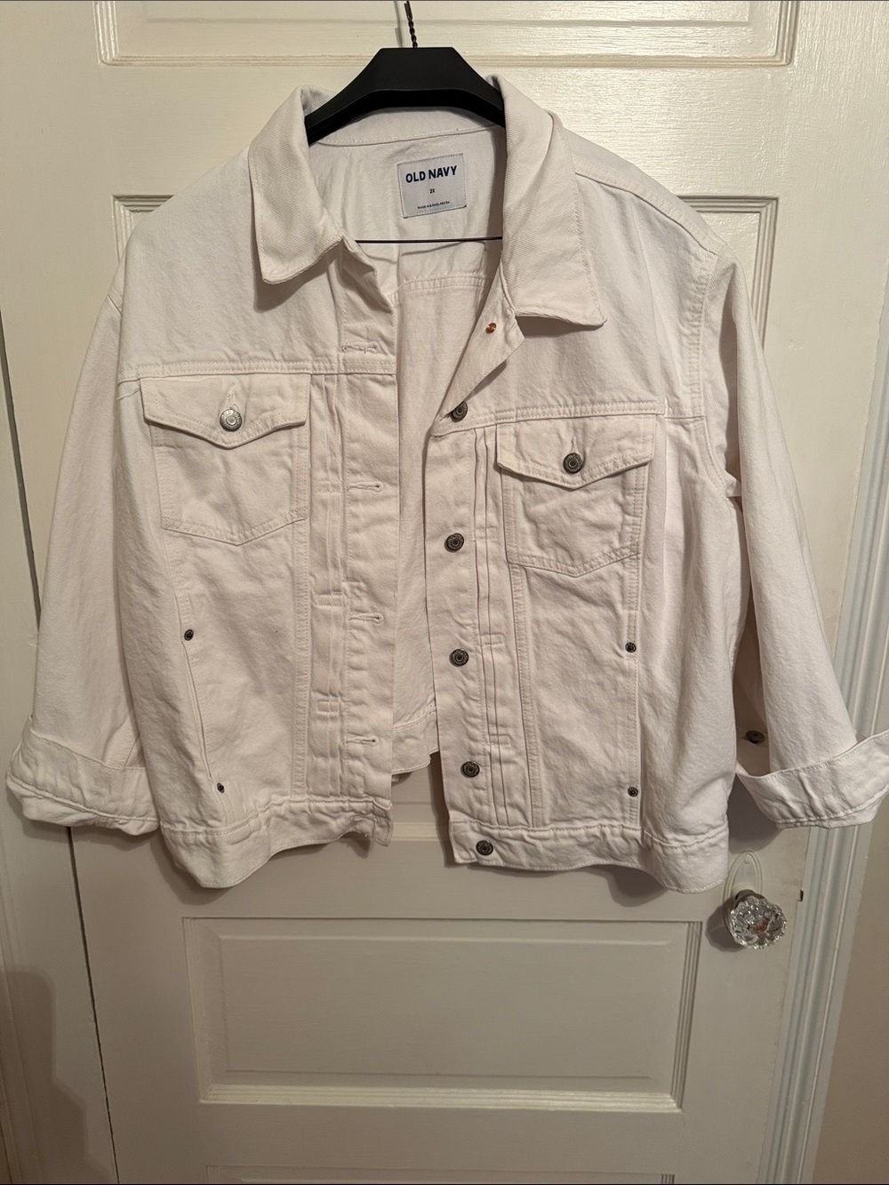 Old Navy White Cotton Denim Jacket